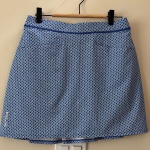 RLX Ralph Lauren Blue Geometric Mini Golf Skort S